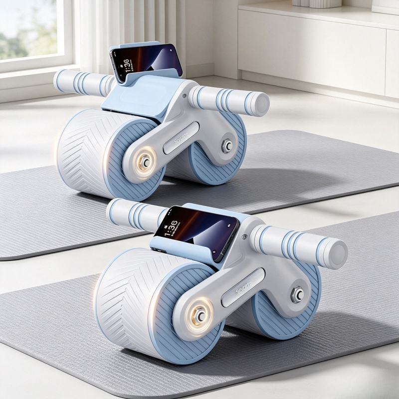 Roller Abdominal Roda Ganda de - Ab Roller Wheel With Elbow Support ulasan dan harga